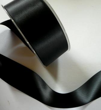 Double-sided Satin Ribbon Black R10Bk